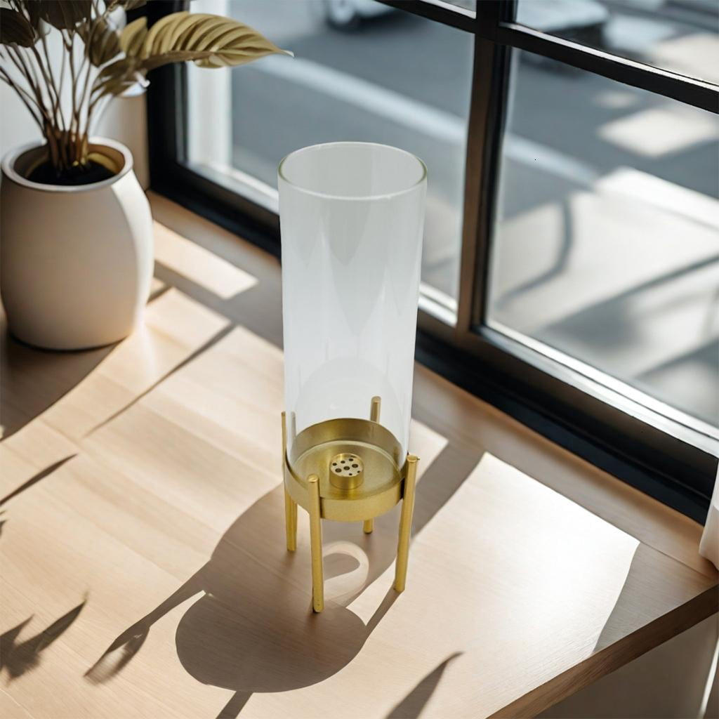 Elegant Incenses Stick Holder with Removable Glass Ashes Catcher Tray for Living Room and Bedrooms Home Relaxation