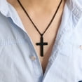 thumbnail image 5 of Eosunjian Fashion Men Simple Cross Pendant Alloy Necklace Chain Jewelry Christmas Day Gift, 5 of 13
