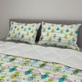 thumbnail image 2 of Hipster Comforter & Sham Bedding Set, Doodle Pineapple Pattern with Glasses Nerd Fruits Healthy Life Pastel Print, 3 pcs Duvet Set Microfiber Filling Quilt, 5 Sizes, Multicolour, by Ambesonne, 2 of 4