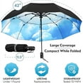 thumbnail image 3 of TUMELLA Strongest Windproof Travel Umbrella (Compact, Superior & Beautiful), Small Strong but Light Portable and Automatic Folding Rain Umbrella, Durable Premium Grip, Fits Car & Backpack, 3 of 5
