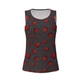 thumbnail image 3 of Picia Red Ladybugs On Dark Background Pattern Women's Workout Tank Top,Breathable Activewear,Slim Fit Athletic Top,Versatile Workout Moisture-wicking top-Large, 3 of 9