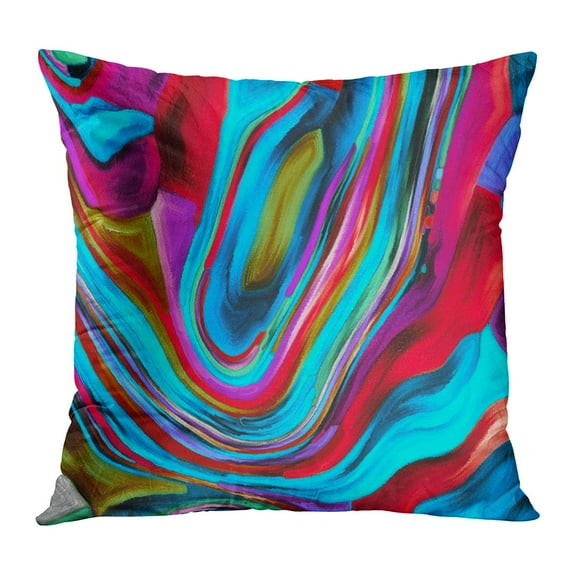 BOSDECO Pattern Microcosm Series Colorful for Works on Organic Designs Fluid Forms and Abstract Compositions PillowCase Pillow Cover 18x18 inch