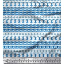 Soimoi Blue Moss Georgette Fabric Tribal African Fabric Prints By Yard 42 Inch Wide