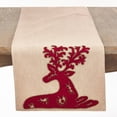 thumbnail image 3 of Saro Lifestyle 6016.R1672B 16 x 72 in. Rectangle Red Embroidered Deer Table Runner, Red, 3 of 4