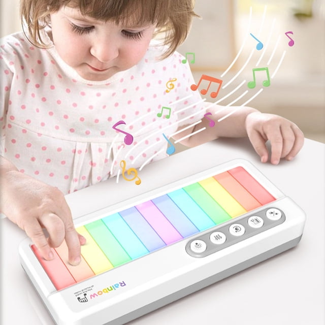 Juguete Musical Interactivo Xihbxyly Multicolor Teclado de Piano Portátil con Efectos de luz