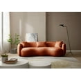 thumbnail image 2 of Mid Century Modern Boucle Curved Sofa - Orange, Comfortable & Stylish, 2 of 10
