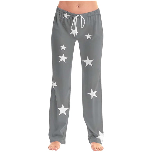 Women Pajama Pants Long Comfy Casual Drawstring Stretch Wide Leg Lounge Pants Fashion Color Block Pajs with Pockets