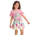 thumbnail image 2 of WOYY Girls Easter Outfits Cute Ruffle Short Sleeve Crew Neck T-Shirt Skirt Set, Sizes 7-8, 2 of 8