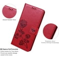thumbnail image 6 of Wallet Case for Samsung Galaxy A23 5G/4G,Rose Flower Pattern Shockproof PU Leather Case with Magnetic Clasp and Card Slots Holder Cover for Samsung Galaxy A23, MG Red, 6 of 9