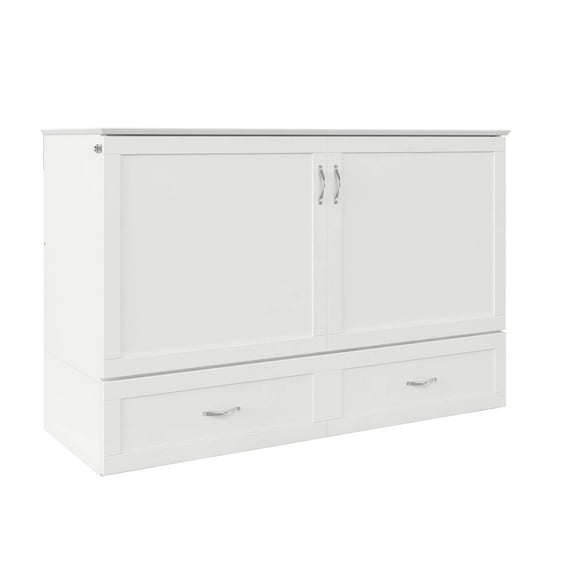 AFI Hamilton Murphy Bed Chest with Charging Station, Queen, White