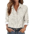 thumbnail image 3 of Craaazy Women's Collar T-Shirts for Work Long Sleeve Button Business Clothes Gifts, 3 of 6