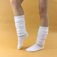 thumbnail image 3 of 1 Pair Slouch Socks Solid Color Breathable Polyester Women Calf Stockings for Cosplay, 3 of 8