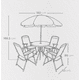 thumbnail image 5 of Comedor de Jardin con Mesa Redonda de Cristal Templado y Sillas de Tela con Estructura de Acero - Desayunador con Sombrilla Plegable para Patio Jardin y Exterior Negro, 5 of 9