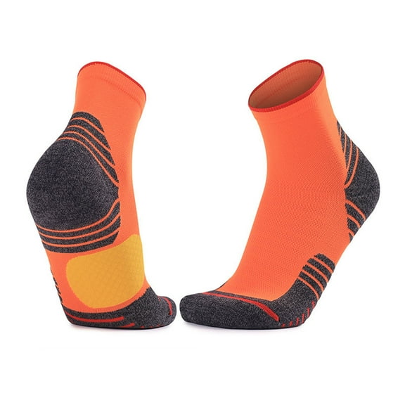 LNWUY Running Socks Moisture Wicking, Padded, Soft Breathable Comfortable, Ankle Athletic Sock for Men and Women Orange Free Size