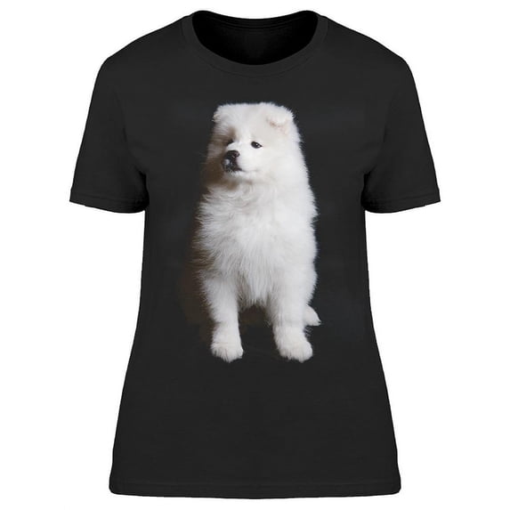 A Cute Samoyed Puppy Portrait T-Shirt Women -Image by Shutterstock, Female XX-Large