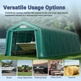 thumbnail image 5 of Summit Living 11 x 28 x 8.4 FT Green All-Weather Outdoor Portable Storage Shed, Steel Peak Style Canopy Carport, Agricultural Storage Shelter Tent, 5 of 9