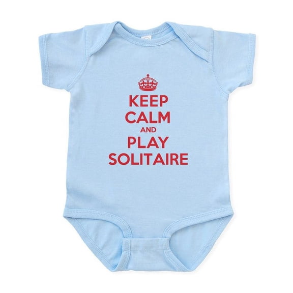 CafePress - Keep Calm Play Solitaire Infant Bodysuit - Baby Light Bodysuit, Size Newborn - 24 Months