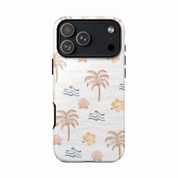 Minimalist Tropical Palm Tree Phone Case for iPhone 17 16 15 14 13 12 11 Pro Max Plus Mini, Boho Beach Summer Cover