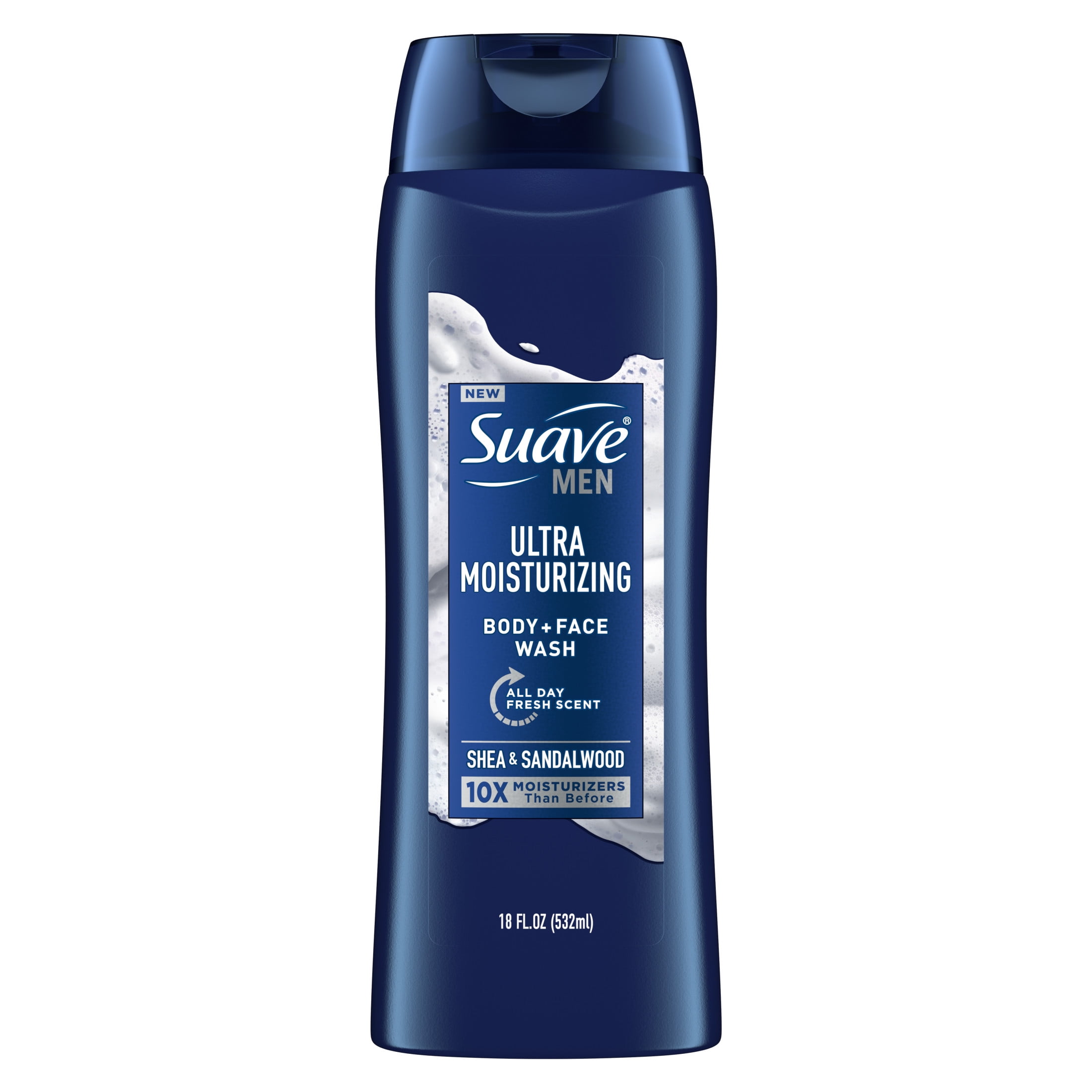Suave Men Face & Body Wash, with Shea Butter & Coconut Oil, 18 oz