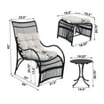 thumbnail image 2 of Belle Country 3 Piece Outdoor Patio Lounge Set with Curved Wicker Lounge Chair, Ottoman, and End Table, Cushions, Beige+Black, 2 of 18