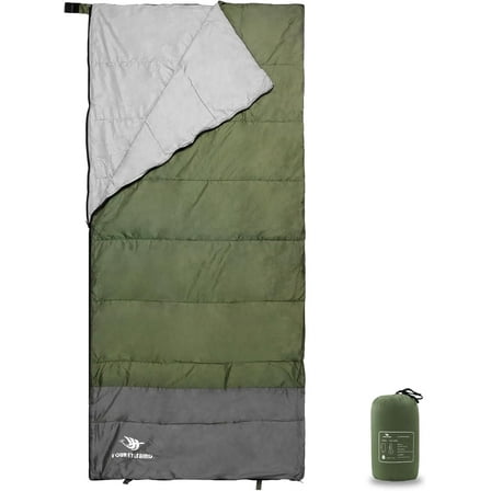 Arctic Lemmings Envelope Sleeping Bag for All Ages - Three Seasons Constant Temperature, Ideal for Indoor Hotel Stays & Outdoor Travel