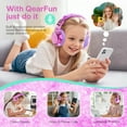 thumbnail image 5 of QearFun Bluetooth Headphones for Kids, Wireless Headphones with Built-in Mic, Includes Aux Cord, USB C, 3.5mm Jack, Bluetooth 5.3, On Ear Kids Headphones for School/Travel/Tablet(Light Purple), 5 of 7