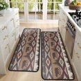 thumbnail image 4 of Kitchen Rugs Sets Of 2,Brown Geometric and Bear Pattern Anti Fatigue Kitchen Mat Rugs Non Slip Washable,Decorative Kitchen Floor Mats for Kitchen,Sink,Laundry,17"x47"+17"x47", 4 of 5