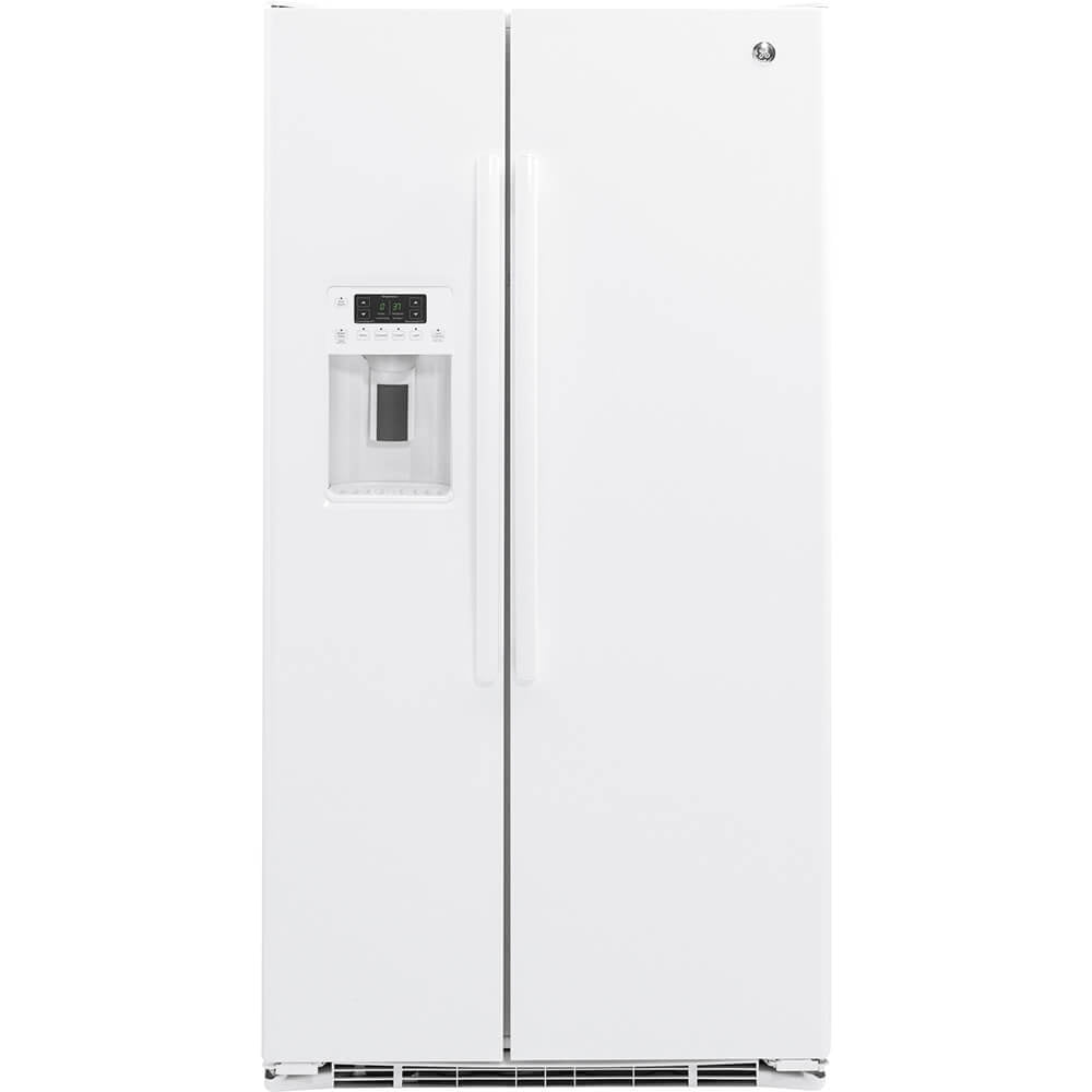 GE GZS22DGJWW 22 Cu. Ft. White CounterDepth SidebySide Refrigerator