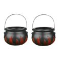 thumbnail image 3 of VERDANVERSE 2PCS Small Cauldron Plastic Candy Pot Black Red, 3 of 8
