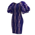 thumbnail image 3 of Bintarealwax Women's Sexy Smocked Dress African Print Puff Sleeve Bodycon Mini Dress Club Party Summer, 3 of 5