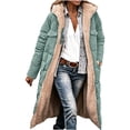 thumbnail image 4 of ITSAME Womens Plus Size Reversible Sherpa Lined Coat Winter Thermal Versatile Casual Outerwear with Pockets Mint Green Size 3XL, 4 of 9
