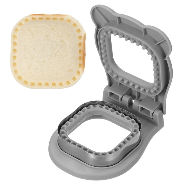 Cortador de Sándwiches Sin Corteza Uxcell, Prensa Selladora de Sándwiches en Forma Cuadrada para DIY Desayuno Almuerzo Té de la Tarde (Gris)