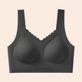 thumbnail image 2 of Zpanxa Wireless Bras for Women Seamless Push-up Wide Straps Lace Trim Everyday Bra Black 38BC, 2 of 5