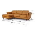 thumbnail image 3 of Selina Leather Cognac 3-Seater Left Chase Lounge Sofa, 3 of 4