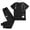 #106-Black, variant on Womens Scrub Set Short Sleeve V Neck Top with Elastic Waist Pocket Pants Solid Soft Breathable Comfortable Work Uniform for Nurse Gift