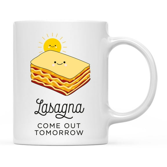 Koyal Wholesale Funny Food Pun 11oz. Ceramic Coffee Tea Mug, Lasagna