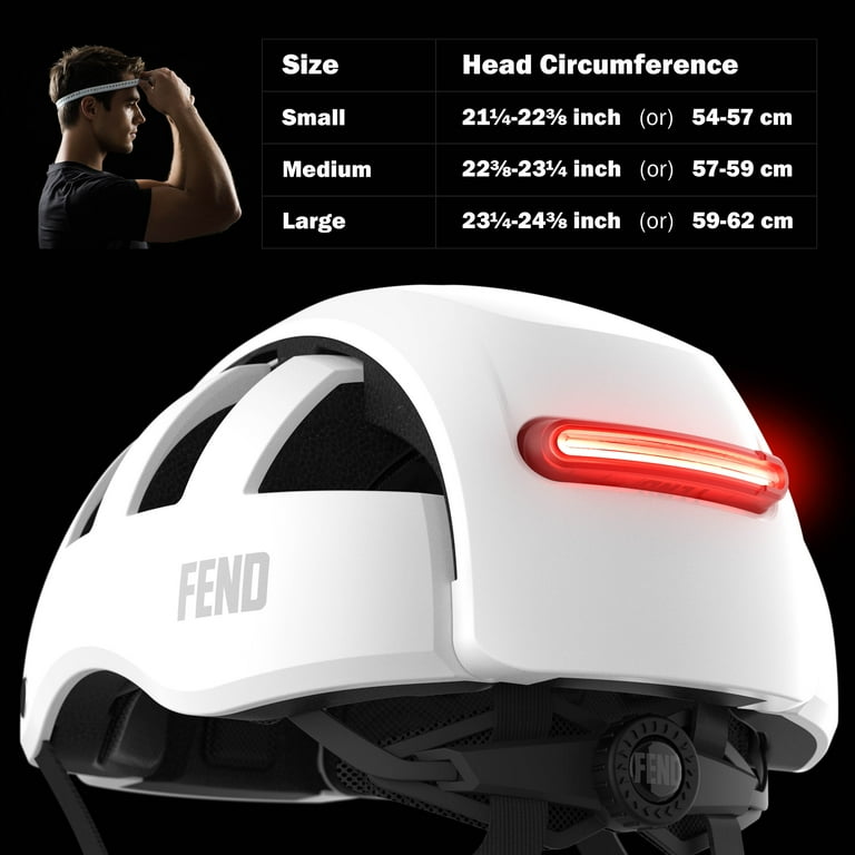 FEND Super Helmet + Lights Medium / White