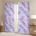 thumbnail image 2 of Castle Fairy Children Teens Marine Mermaid Princess Blackout Curtains Set of 2 (52x84 Each),Bling Gradient Glitter Window Curtains,Sea Underwater World Curtains and Drapes,Ultra Soft Home Decor, 2 of 6