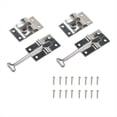 thumbnail image 1 of Support de Porte RV, Loquet de Porte de Remorque Silencieux Amélioré, Attrape de Porte de Van en Métal, Support de Porte en T, Kit de Support de Porte RV 6 Pouces, Argent, 1 of 5
