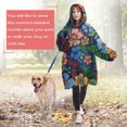 thumbnail image 4 of Wearable Oversized Blanket,Pioneer Flower Floral Print Pattern Wearable Blanket Hoodie for Adults,Cozy Hooded Blankets with Super Pockets,Super Warm Fuzzy Pullover for Women & Men, 4 of 6