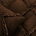 thumbnail image 3 of Diamond Ruffle Duvet Cover 3 Piece Set with Zipper, 400 Thread Count & 100% Egyptian Cotton, Luxury Design and Quilts Protector with Pillowcases - Chocolate Solid, Super King Plus Size., 3 of 5