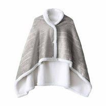 Qocolhg Wearable Blankets For Women, Shawl Coral Throw Soft Sherpa Poncho Wrap Sofa Snap Button Closure Warm Office Nap Sleeping Home Watching TV Air Conditioning Blanket Cape Cover Bed Sofa Blanket