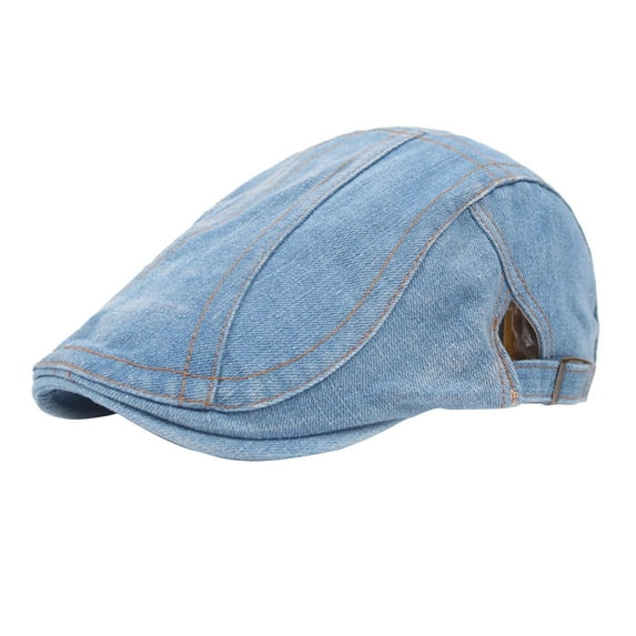 Unisex Newsboy Hat, Ivy Flat Driving Cabbie Caps, for Men\'s Adjustable Washed Light Blue