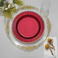 thumbnail image 5 of BalsaCircle 25 Burgundy Round 10" Metallic Disposable Dinner Salad Paper Plates Textured Trim Party Events Decorations, 5 of 8