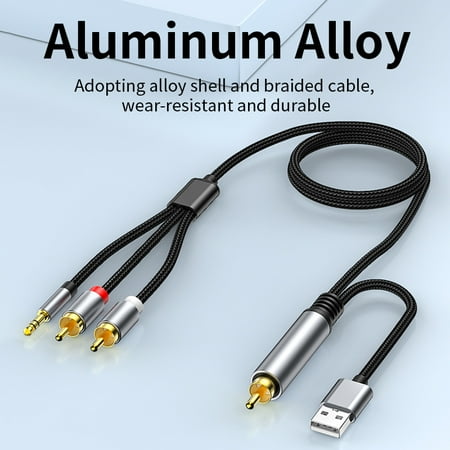 DOONJIEY Digital to Analog Audio Converter Cable SPDIF Coaxial to 2RCA 3.5mm Jack AUX DAC Decoder for TV to Amplifier