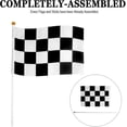 thumbnail image 2 of Bandera de mano a cuadros en blanco y negro de 50 piezas para carreras de motor y decoración de fiestas, 2 of 5