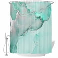 thumbnail image 2 of Aqua Marble Waterproof Fabric Shower Curtain,Modern Abstract Waves Silvery Farmhouse Waterproof Fabric Shower Curtain for Bathroom Curtains Bathtubs Hotel Shower Curtains with 12 Hooks Small 36x72in, 2 of 8