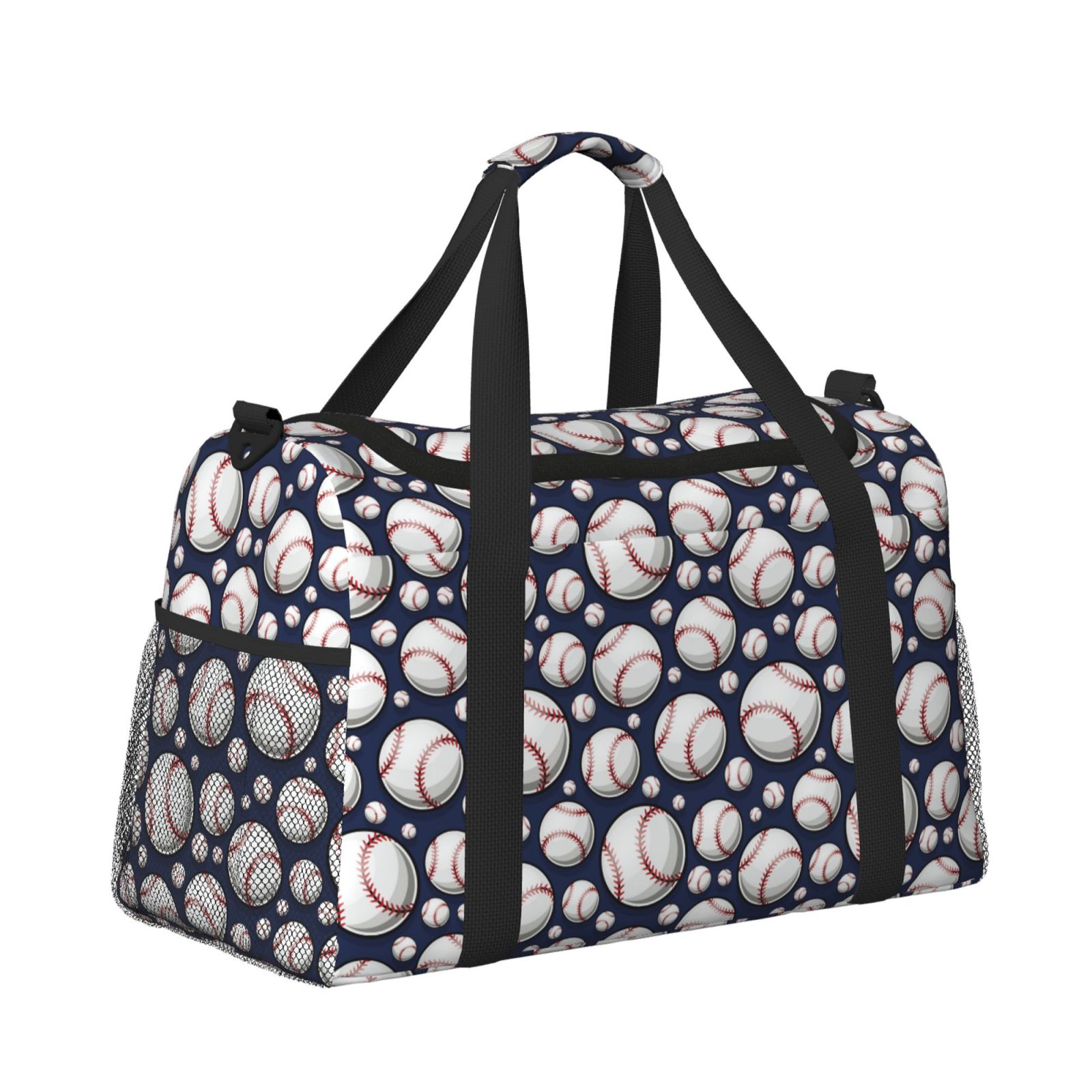 Fuzoiu Cute Basebal Print Travel Duffle Bag,Carry On Tote Bags,Duffel Bag,Sport Gym Bag, Hospital Bag for Labor and Delivery, Overnight Bag,Luggage Bag