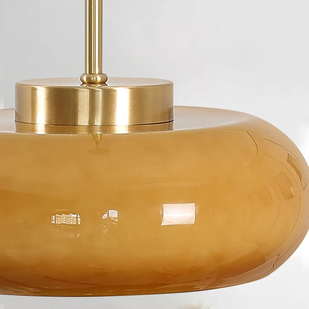 Arturesthome French Retro Hallway Brass Ceiling Light Medieval Restaurant Flush Mount Glass Lamp