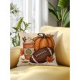 thumbnail image 2 of Outdoor Pillows Waterproof, Fall Thanksgiving Bedding Throw Pillows with Insert for Couch Sofa Bed, Football Pumpkins Maple Leaves Beige 16x16 Inch Pillowcases Decorative Patio Pillow Set of 1, 2 of 8